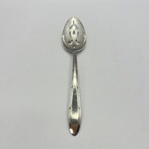 Reverie Pierced Serving Spoon Nobility‎ Plate Silverplate 1937 Art Deco Flatware
